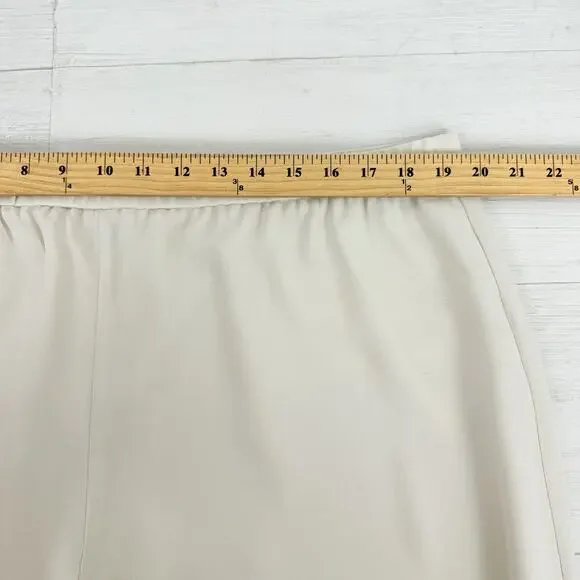 Eileen Fisher Size XL Silk Georgette Crepe Cropped Pants Wide Leg Pull On Bone - Picture 11 of 16